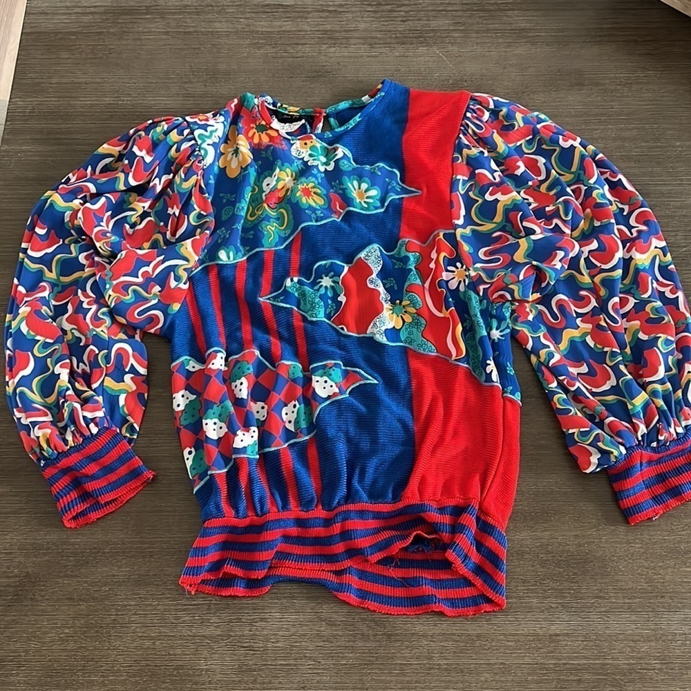 Vintage Diane Freis Blouse Size Small - Picture 3 of 6